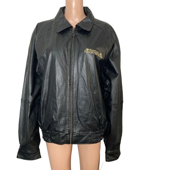 vintage burks bay leather jacket ramparts premier performers black new casino - Picture 3 of 10